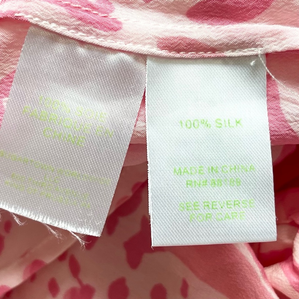 LILLY PULITZER 100% SILK ELSA SEMI SHEER TOP GET SPOTTED SIZE XXS PREPPY - Picture 6 of 10